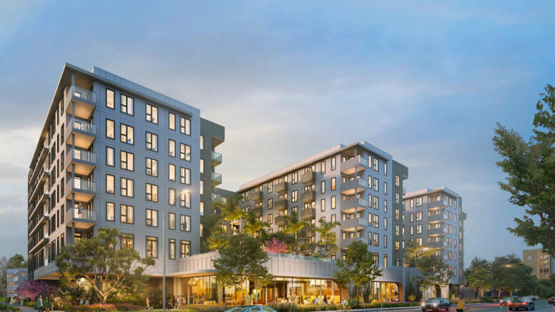 1215 Bordeaux Drive view from 5th Avenue looking northwest, rendering by KTGY