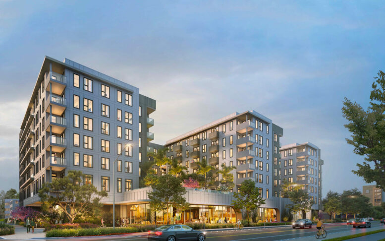 1215 Bordeaux Drive view from 5th Avenue looking northwest, rendering by KTGY