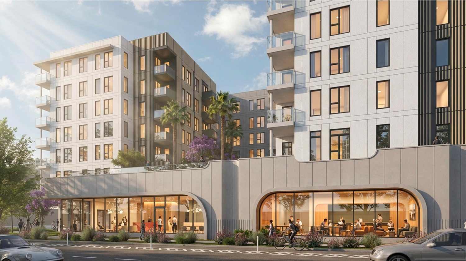 1215 Bordeaux Drive view of the lobby space, rendering by KTGY