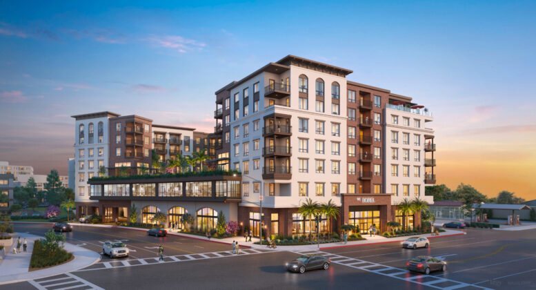 1700 El Camino Real establishing view, rendering by KTGY and Magilight
