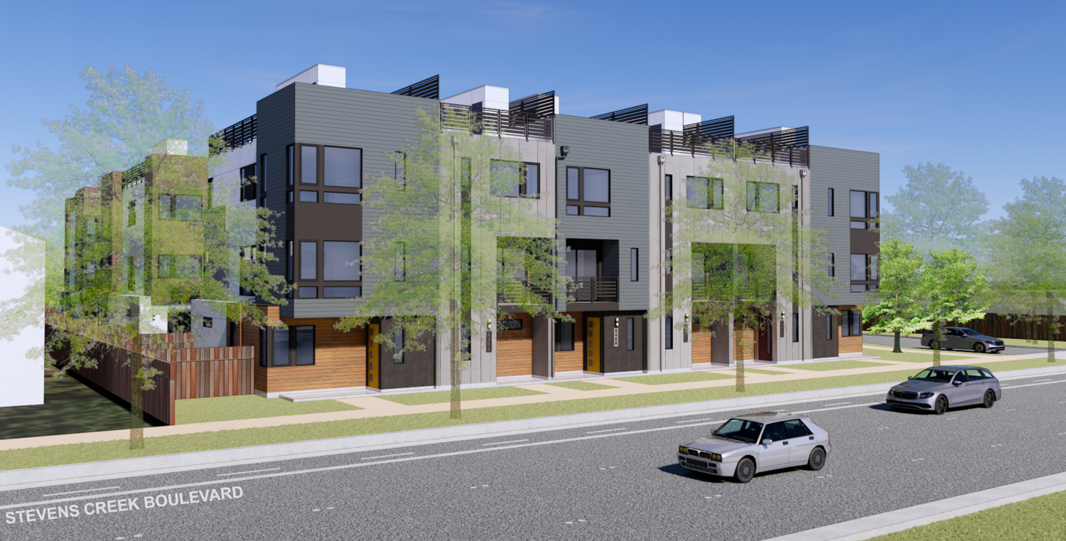 20045 Stevens Creek Boulevard, rendering by Dahlin Group