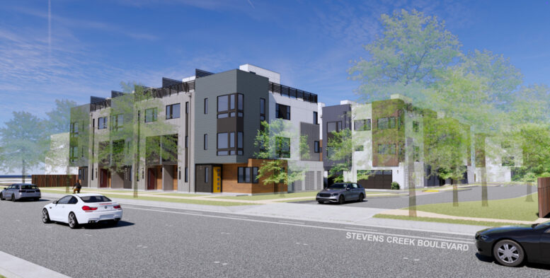 20045 Stevens Creek Boulevard side view, rendering by Dahlin Group