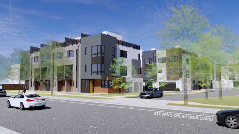 20045 Stevens Creek Boulevard side view, rendering by Dahlin Group