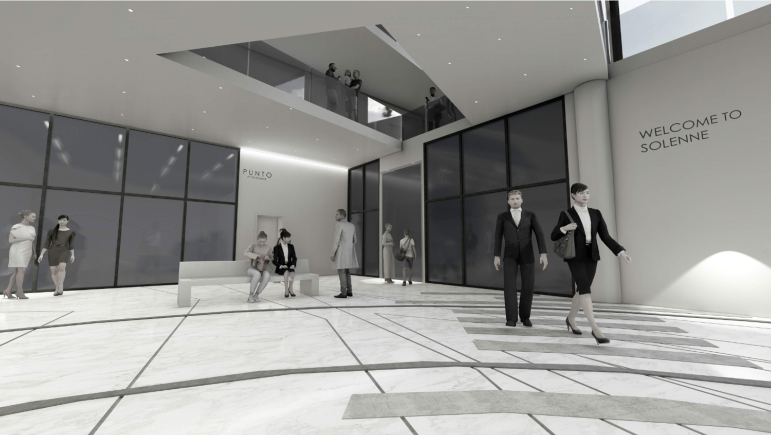 2820 South El Camino Real lobby, rendering by Costa Brown Architecture