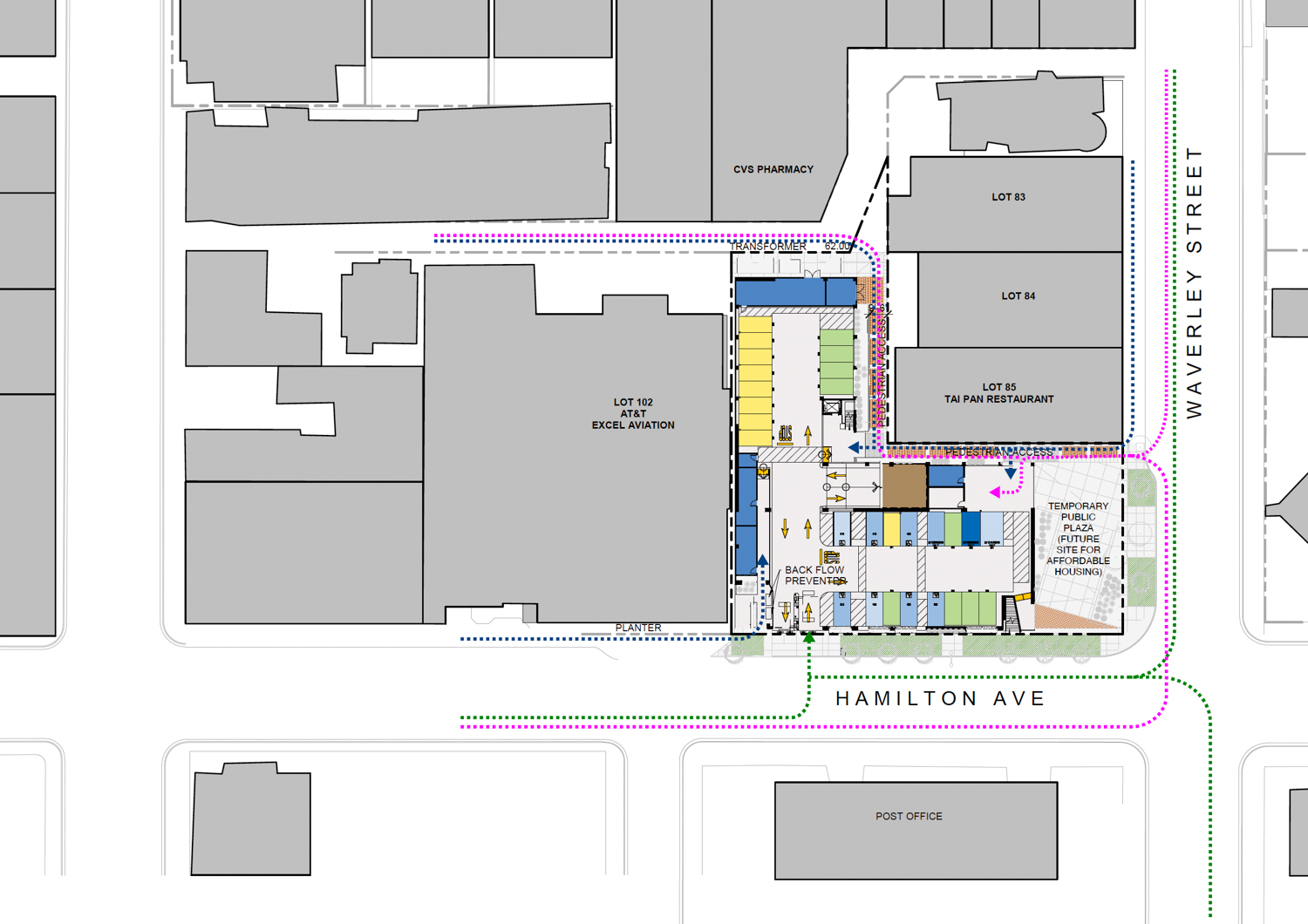 375 Hamilton Avenue site plan, illustration by Hayes Group Architects