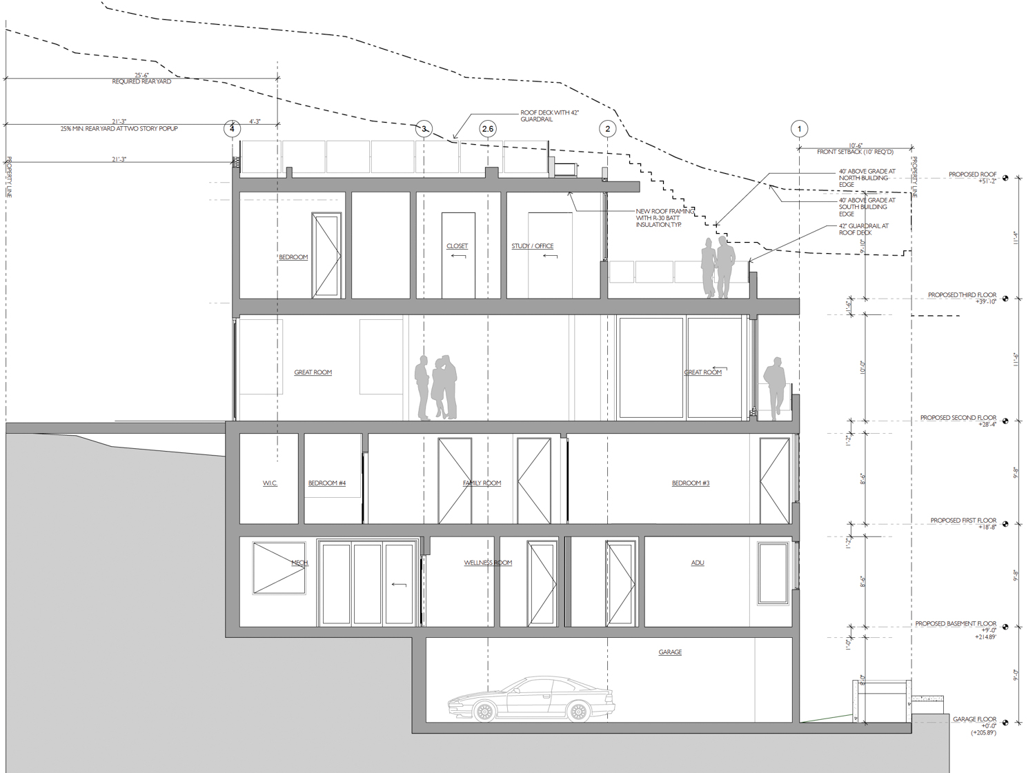 45 Montclair Terrace cross-section, illustration by Y.A. Studio