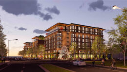 490 East Middlefield Road evening view, rendering by SDT Architects