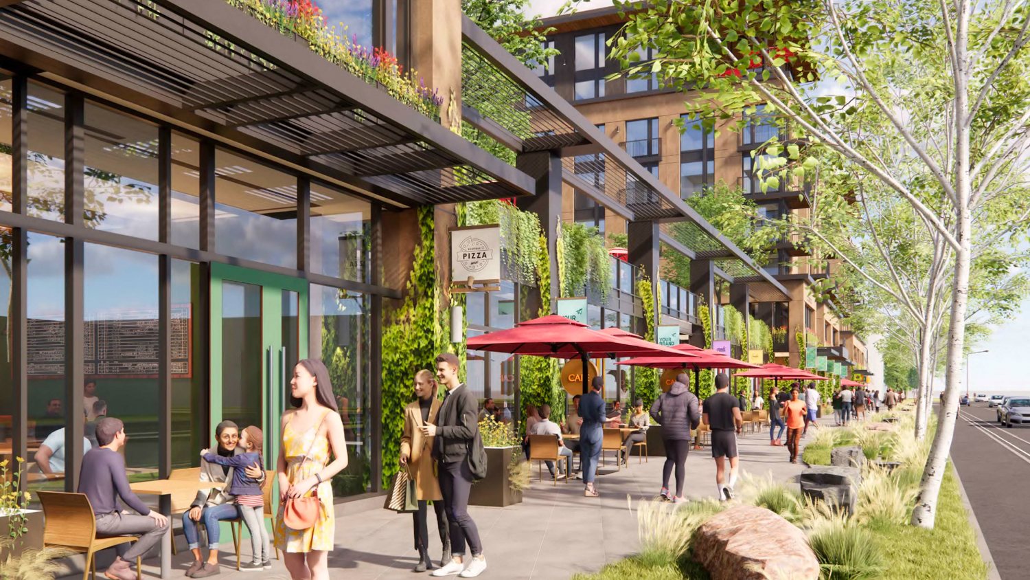 490 East Middlefield Road sidewalk view, rendering by SDT Architects