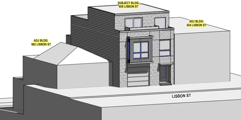 658 Lisbon Street Front Rendering, image via RDK Consulting