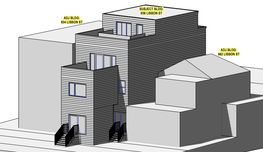 658 Lisbon Street Rear Rendering, image via RDK Consulting