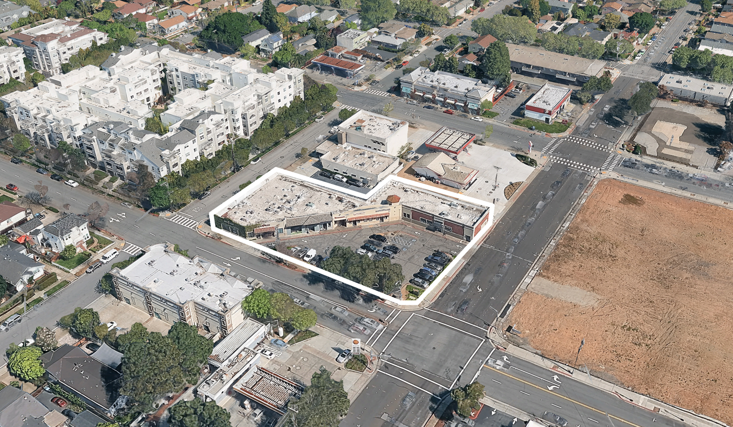 668 East 3rd Avenue outlined approximately by YIMBY, image via Google Satellite