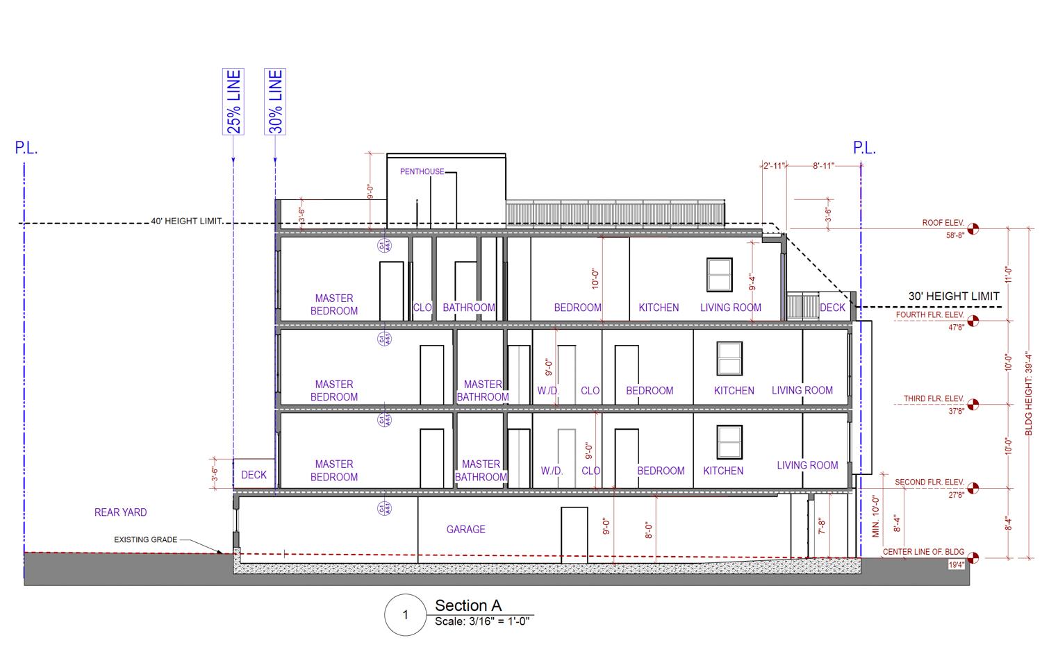 819-831 Alabama Street vertical cross-section, illustration by S&P Structural Engineers