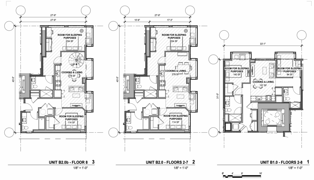 875 Sansome Sample 2-Bedroom Unit Plans, image by BDE