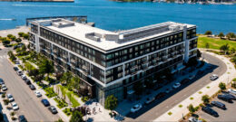 Brooklyn Basin Parcel E aerial view, rendering by Urbal Architecture