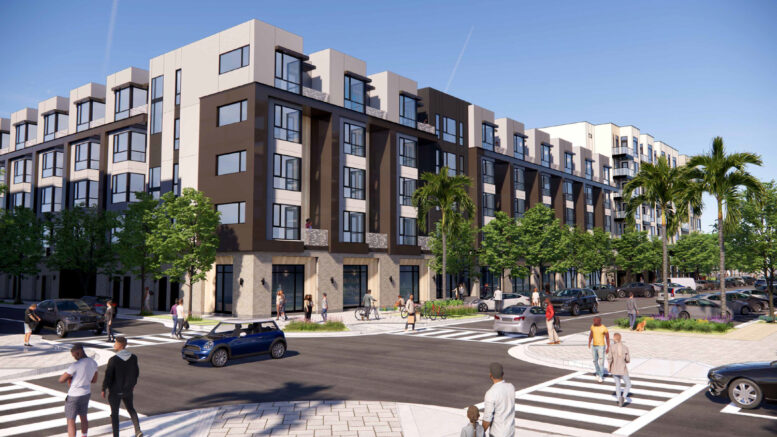 Brooklyn Basin Parcel H phase one over 8th Avenue, rendering by TCA Architects