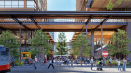 Caltrain San Francisco Railyards internal view, rendering by Prologis