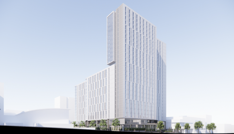 Channing-Bowdich Student Housing Building Rendering, image by SOM