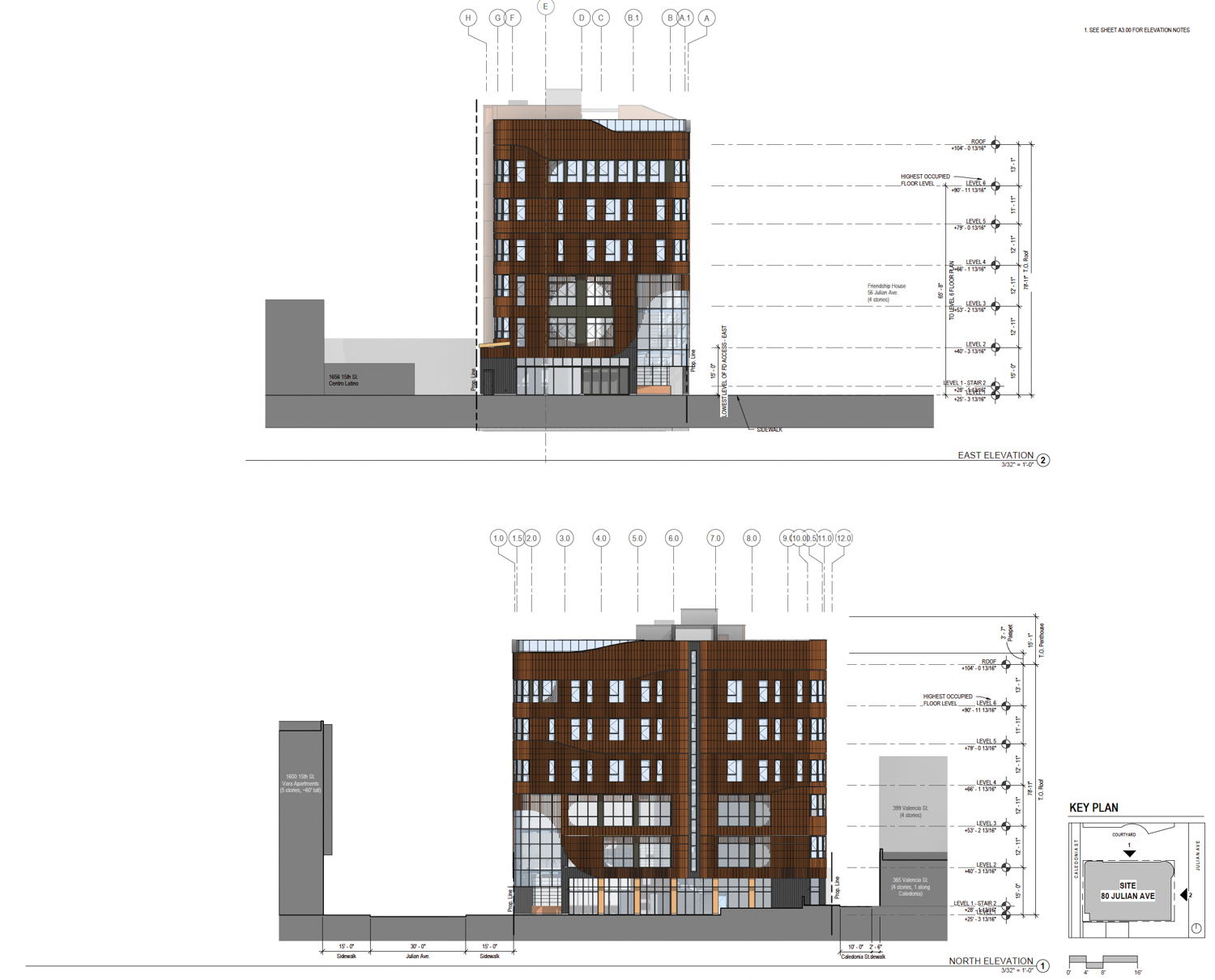 The Village facade elevations, illustration by PYATOK