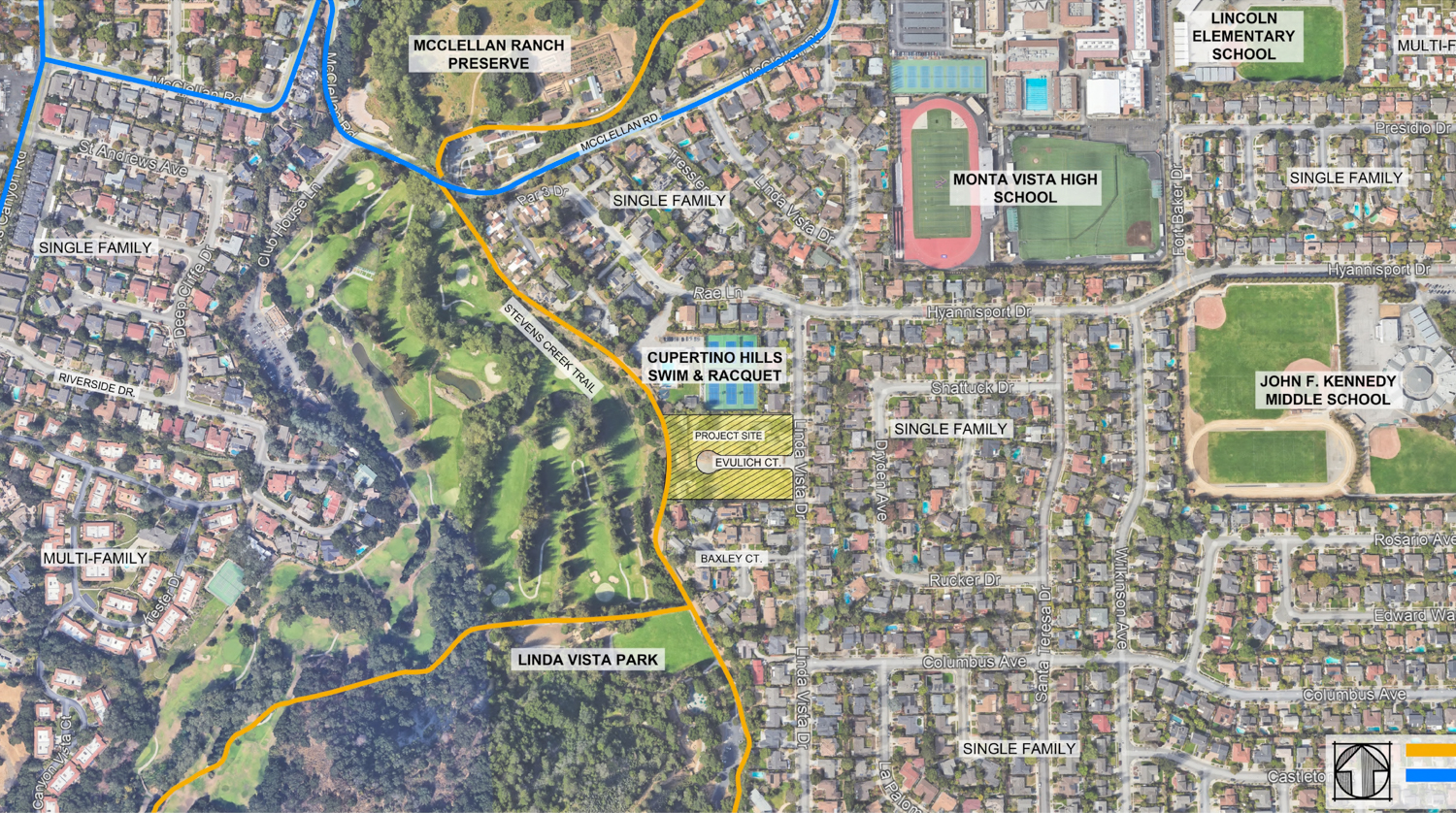 10857 Linda Vista Drive aerial context, illustration by SDG Architects