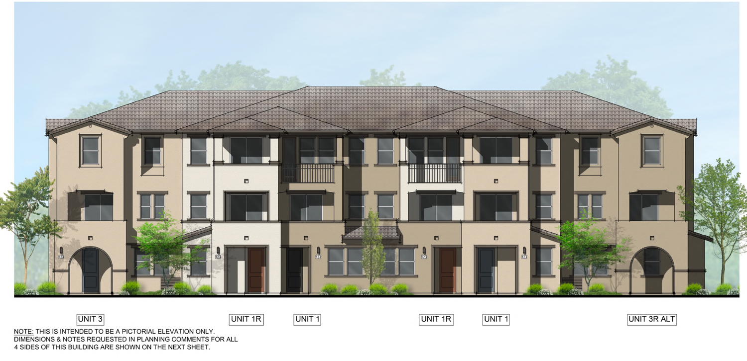 10857 Linda Vista Drive facade elevation, illustration by SDG Architects