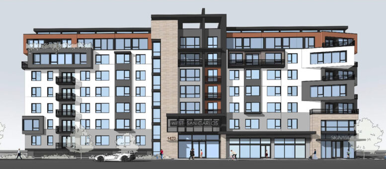 1470 West San Carlos Street facade elevation, illustration by LPMD Architects