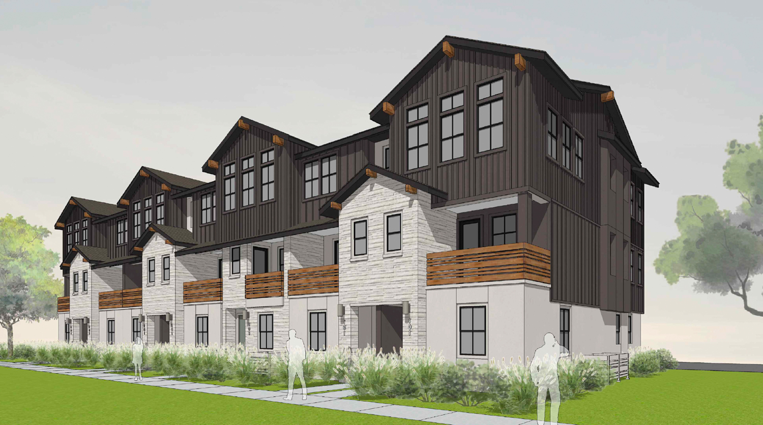 200 Boone Court paseo view, illustration by KTGY