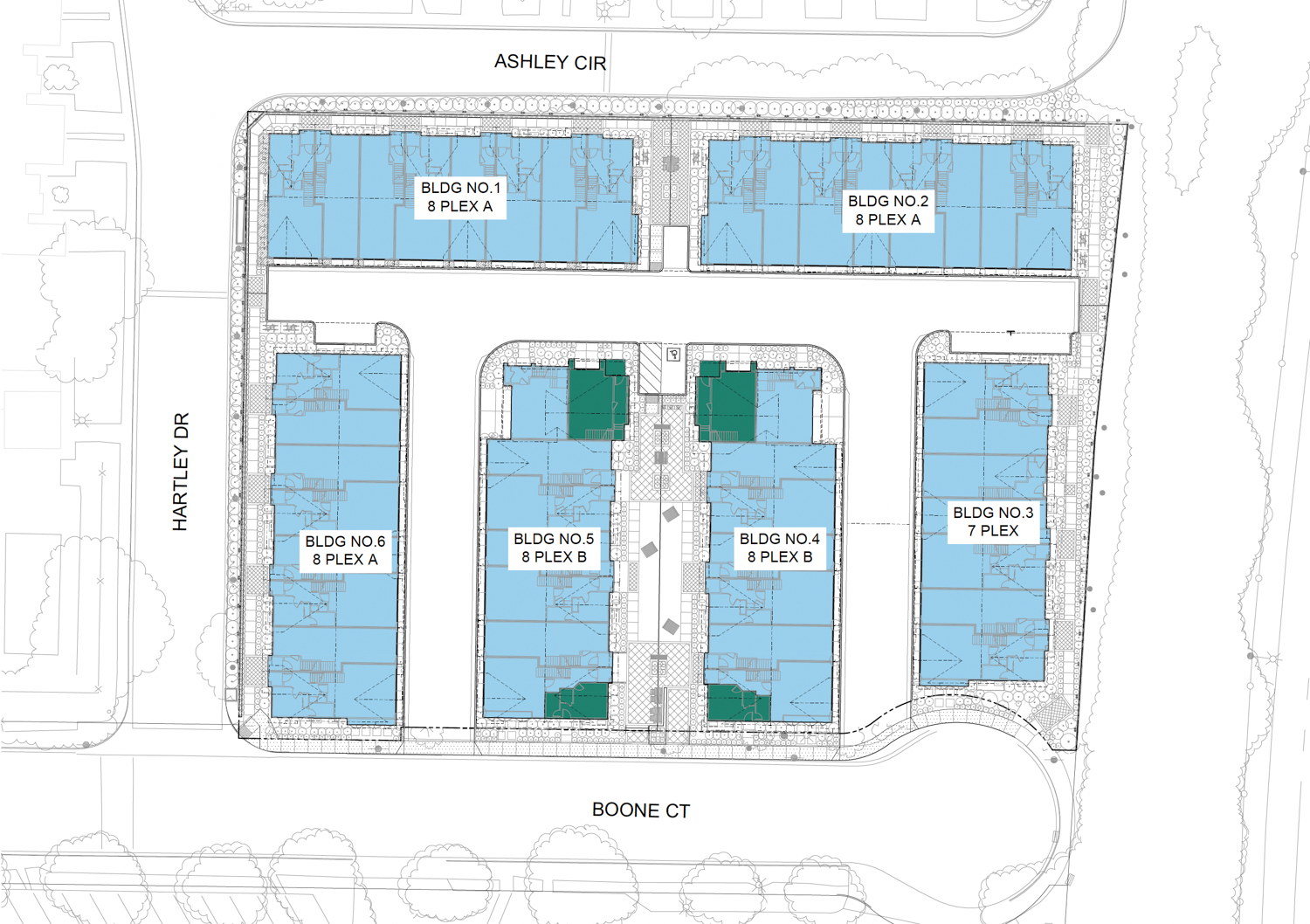 200 Boone Court site plan, illustration by KTGY