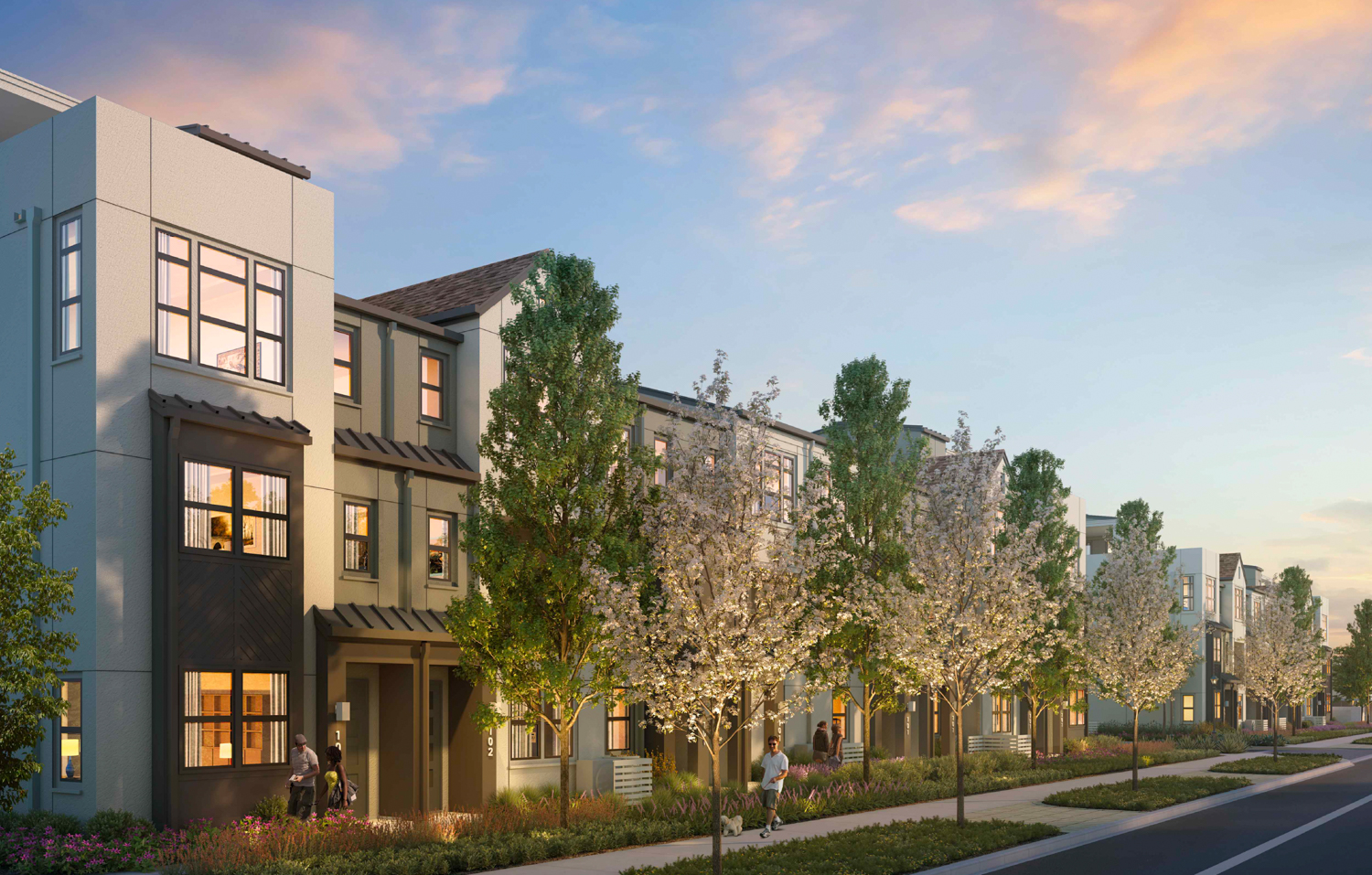 20883 Stevens Creek Boulevard townhomes, rendering by KTGY
