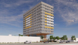 2121 South El Camino Real street view, rendering by TCA Architects