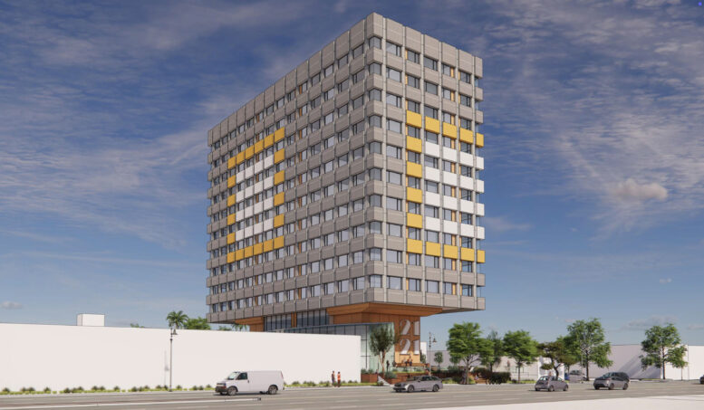 2121 South El Camino Real street view, rendering by TCA Architects