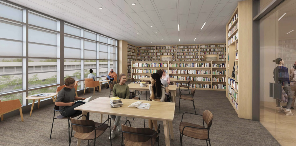 2245 Post Street Library Space Rendering, image by Karin Payson Architecture + Design
