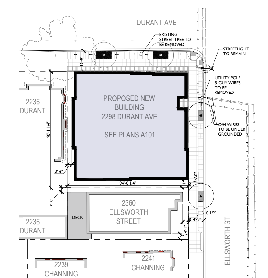 2298 Durant Avenue Site Footprint, image by Studio KDA