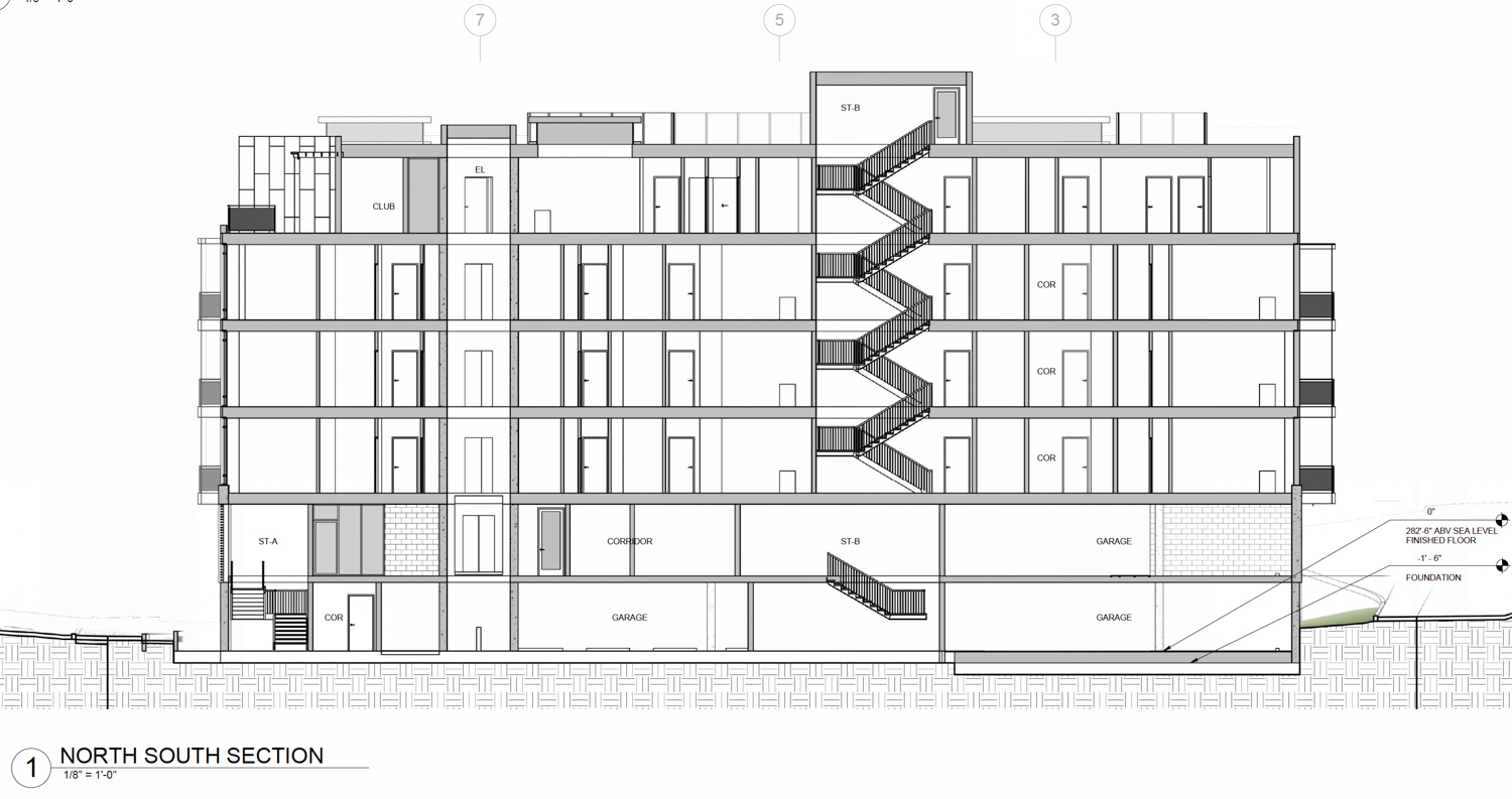 3458 Mount Diablo Boulevard vertical cross-section, illustration by Ascend Architecture