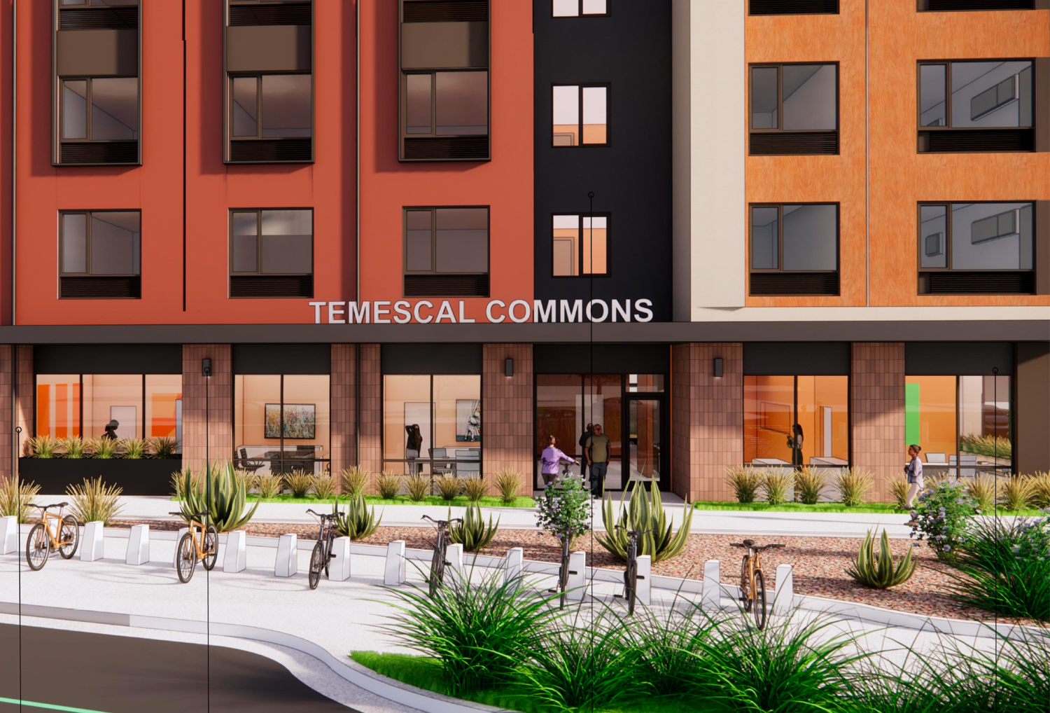 3720 Telegraph Avenue lobby entrance, rendering by HKIT Architects