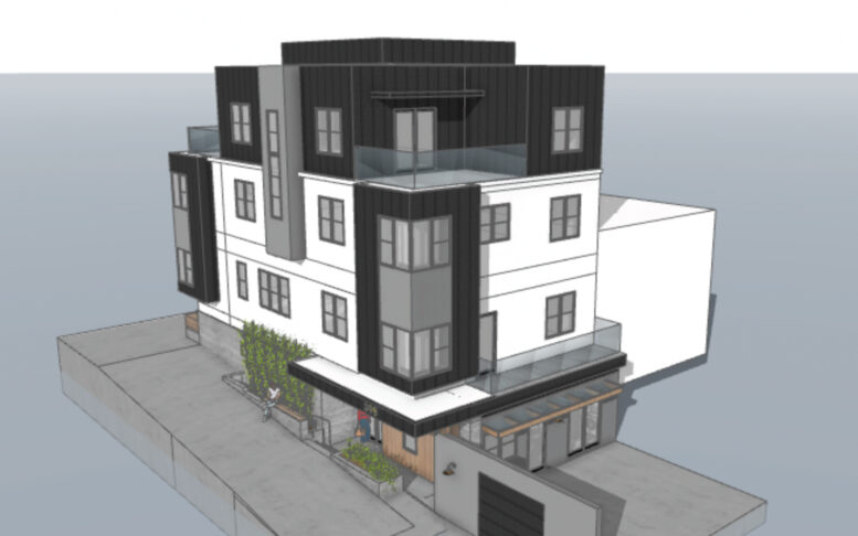 398 Day Street aerial plan, rendering by ADU Collective