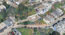 400 Franconia Street, image via Google Satellite outlined approximately by YIMBY