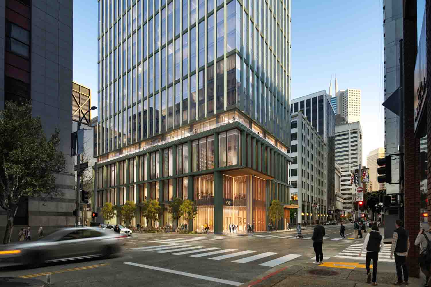 530 Sansome Street pedestrian view, rendering courtesy of Related California