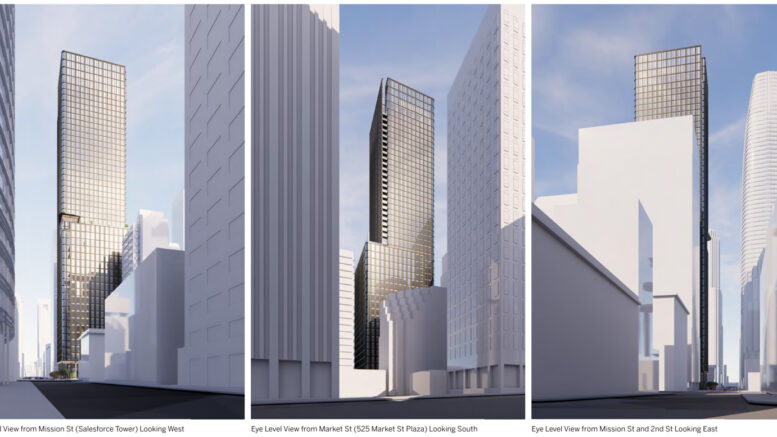 536 Mission Street mixed-use iteration, rendering by SOM