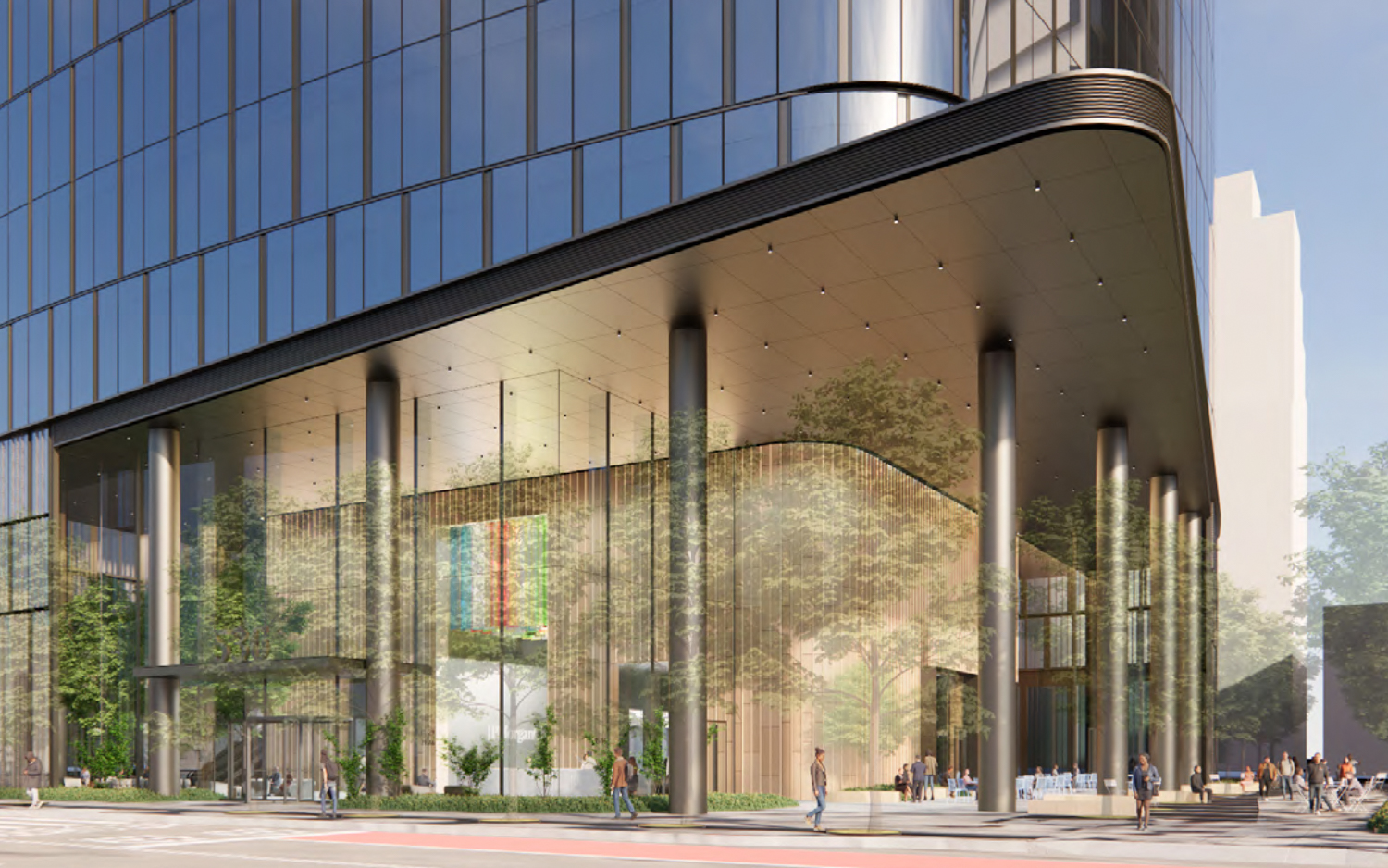 536 Mission Street office iteration pedestrian view, rendering by SOM