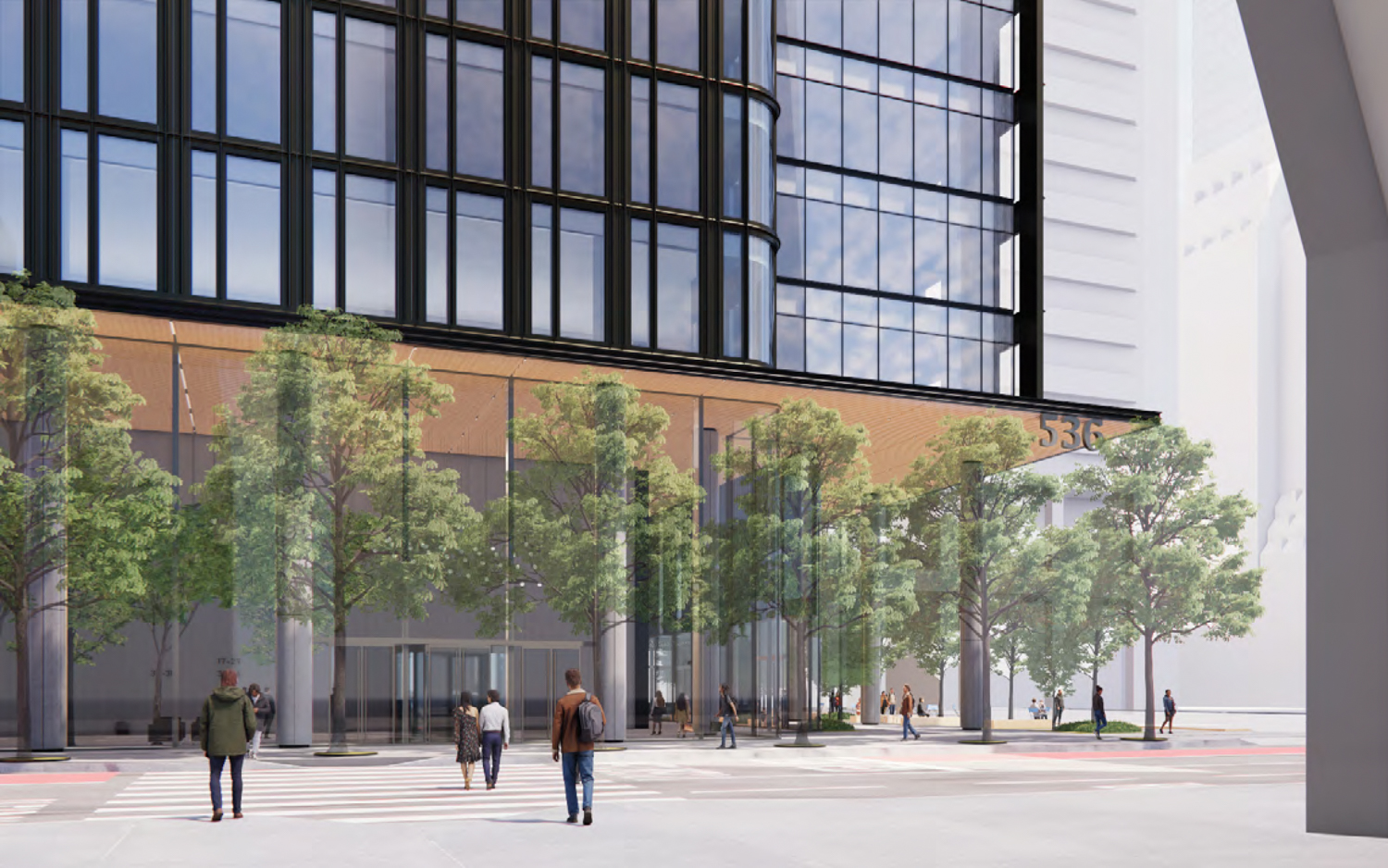 536 Mission Street sidewalk view, rendering by SOM