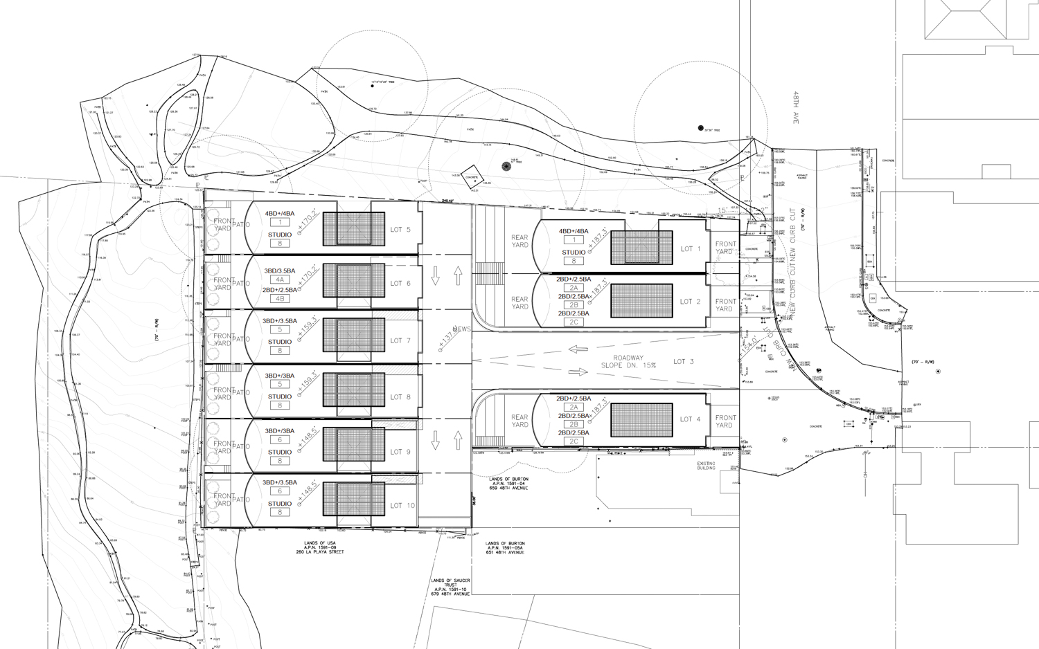 645 48th Avenue site plan, illustration by Stanley Saitowitz Natoma Architects