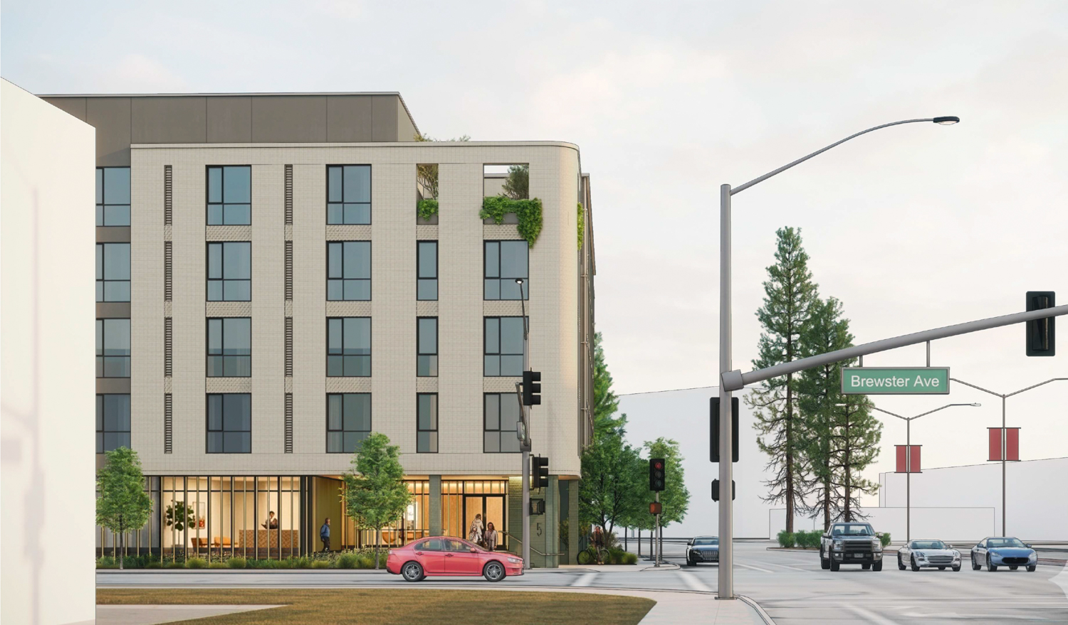 705 Veterans Boulevard sidewalk view, rendering by BAR Architects and Interiors