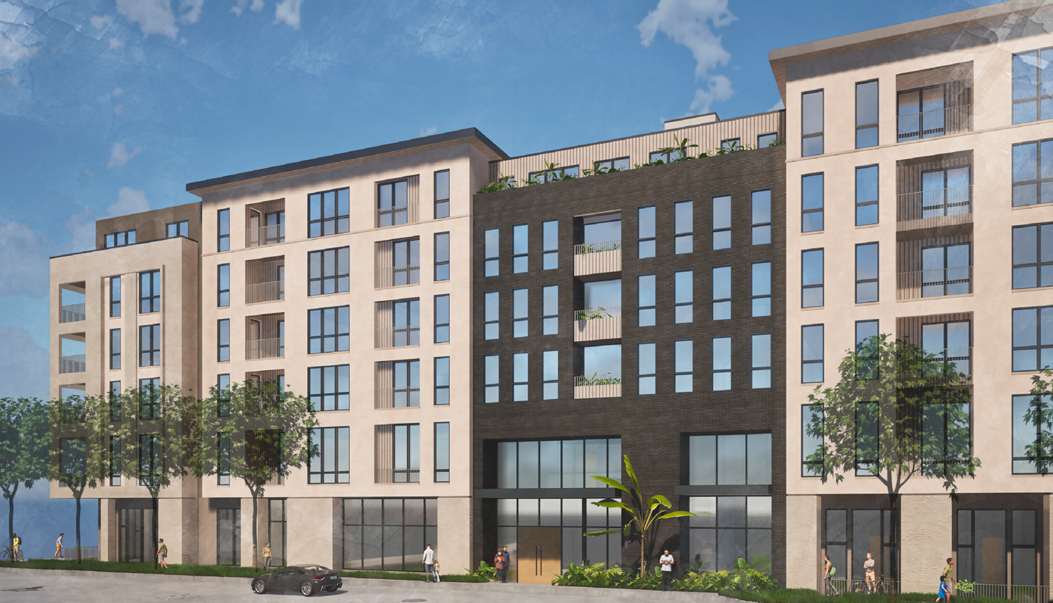 715 North San Mateo Drive entry, rendering by Winder Gibson Architects