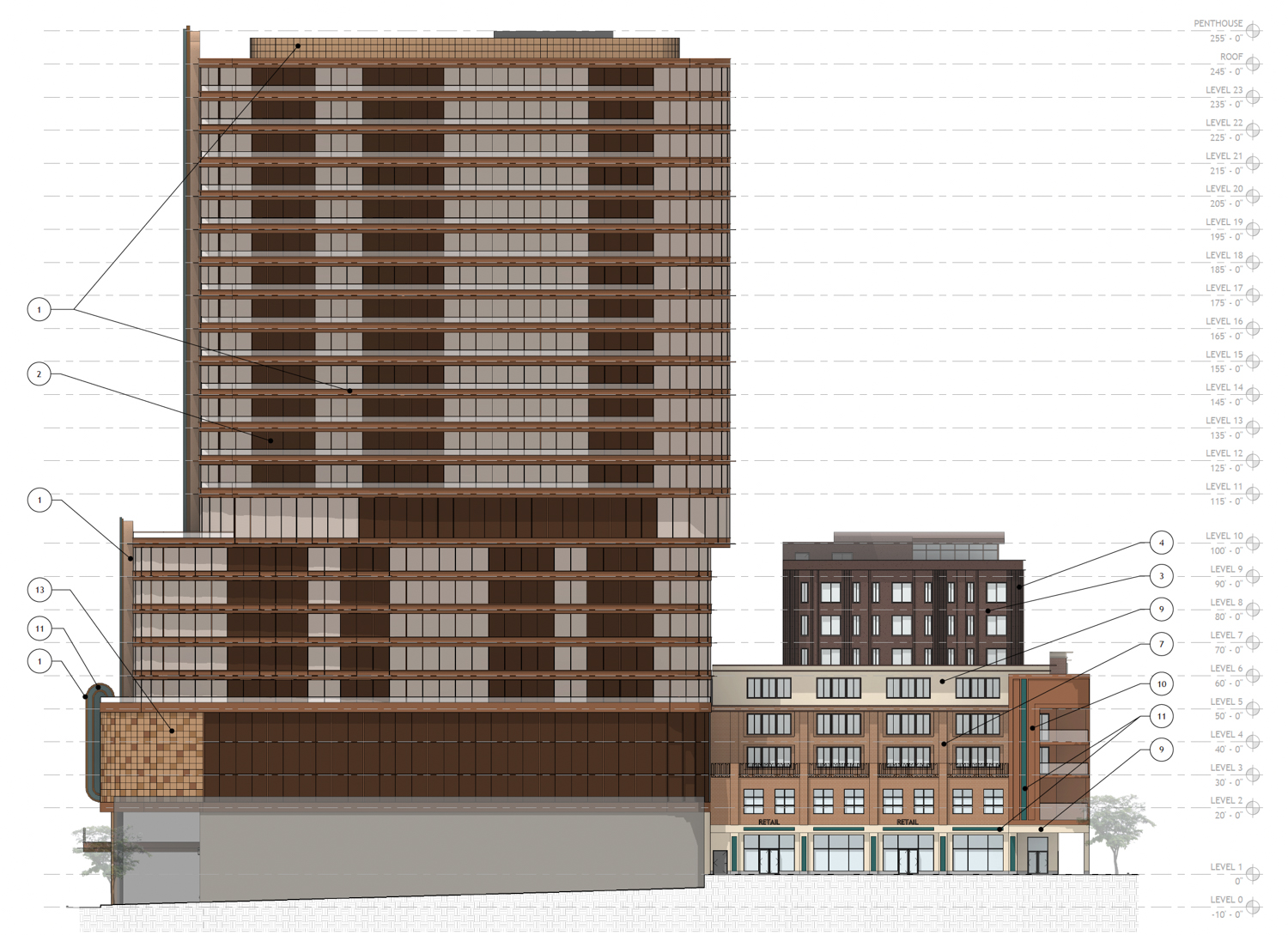 924 3rd Street east elevation, illustration by Studio KDA
