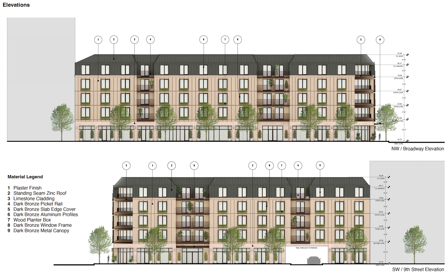 988 Broadway facade elevations, illustration by Steinberg Hart
