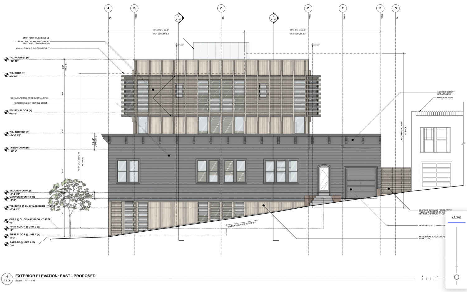 998 Sanchez Street vertical elevation, illustration by John Lum Architecture