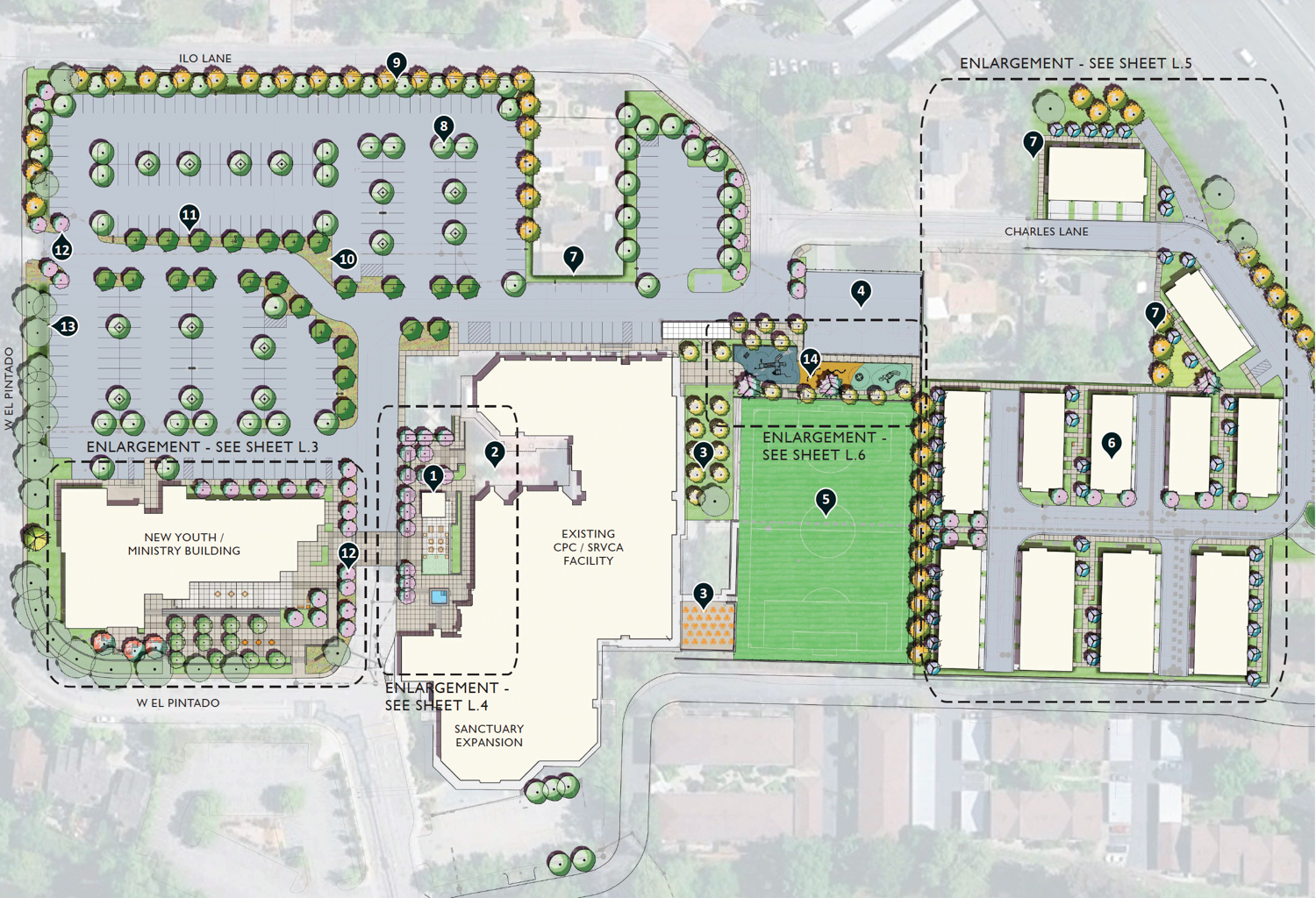 Community Presbyterian Church site plan, illustration by Dahlin Group