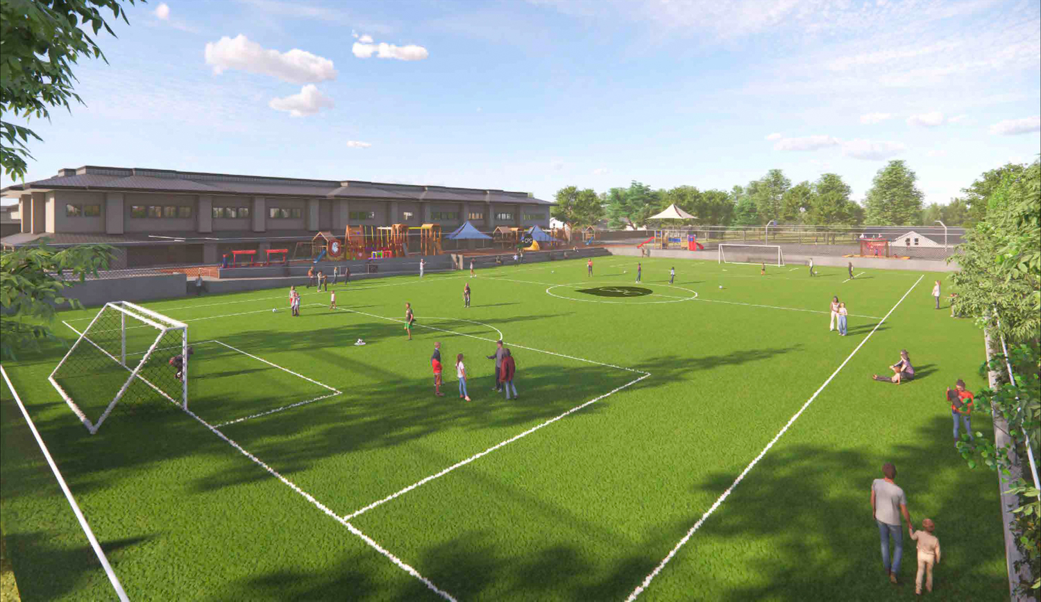 Community Presbyterian Church soccer field, rendering by Dahlin Group
