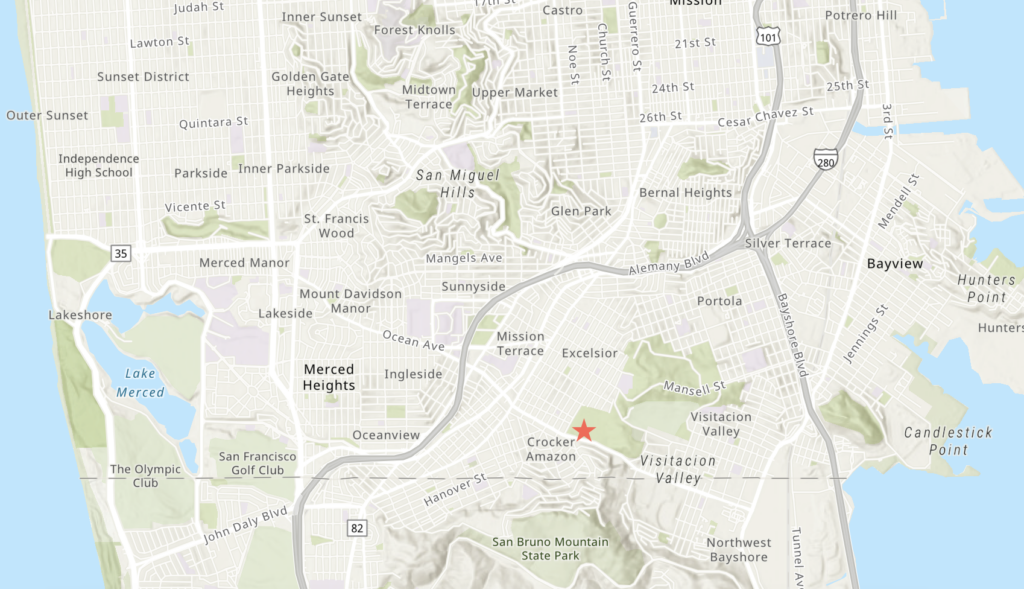 Crocker Amazon Site Location, image via ArcGIS Online