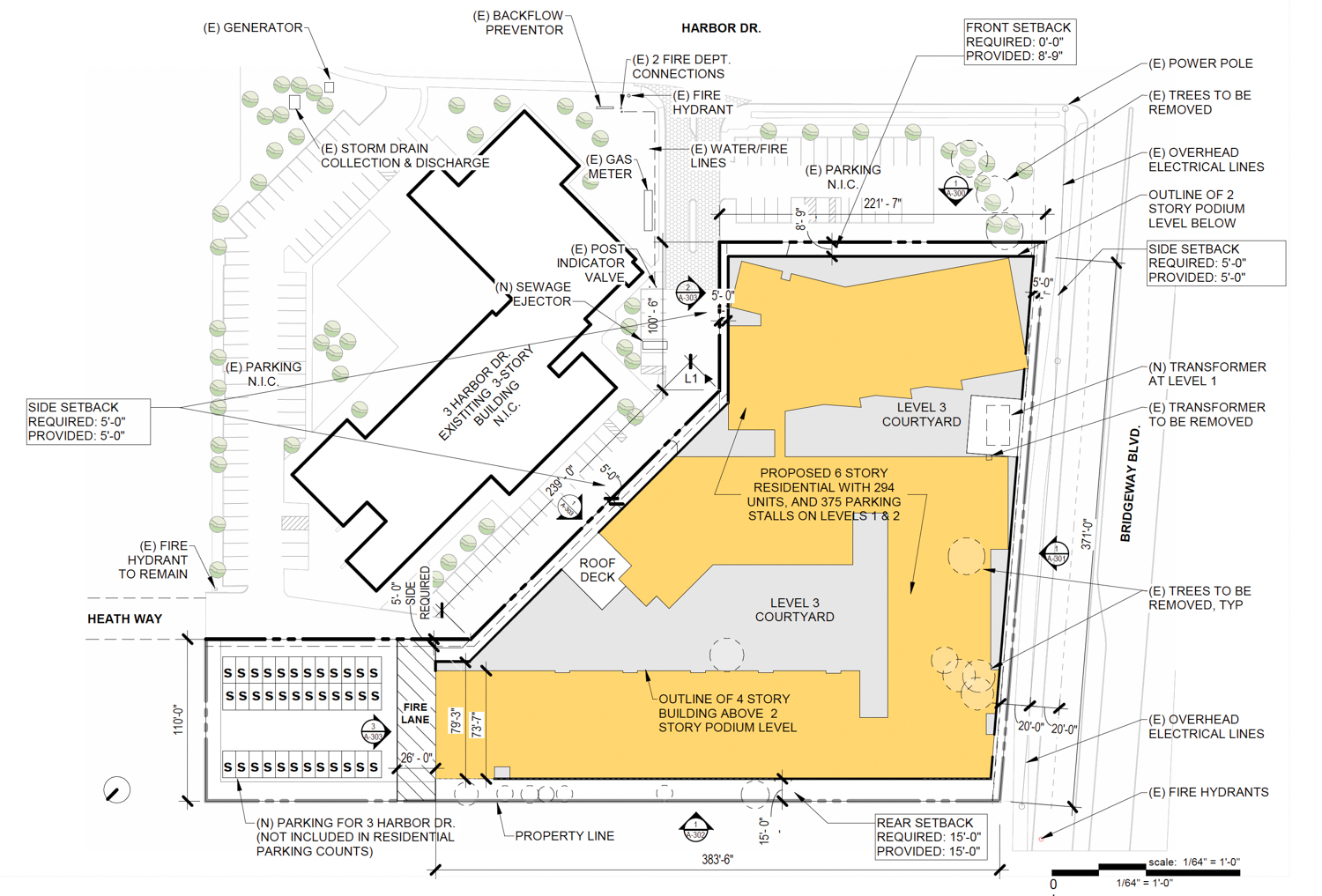One Harbor Drive site plan, illustration by AC Martin